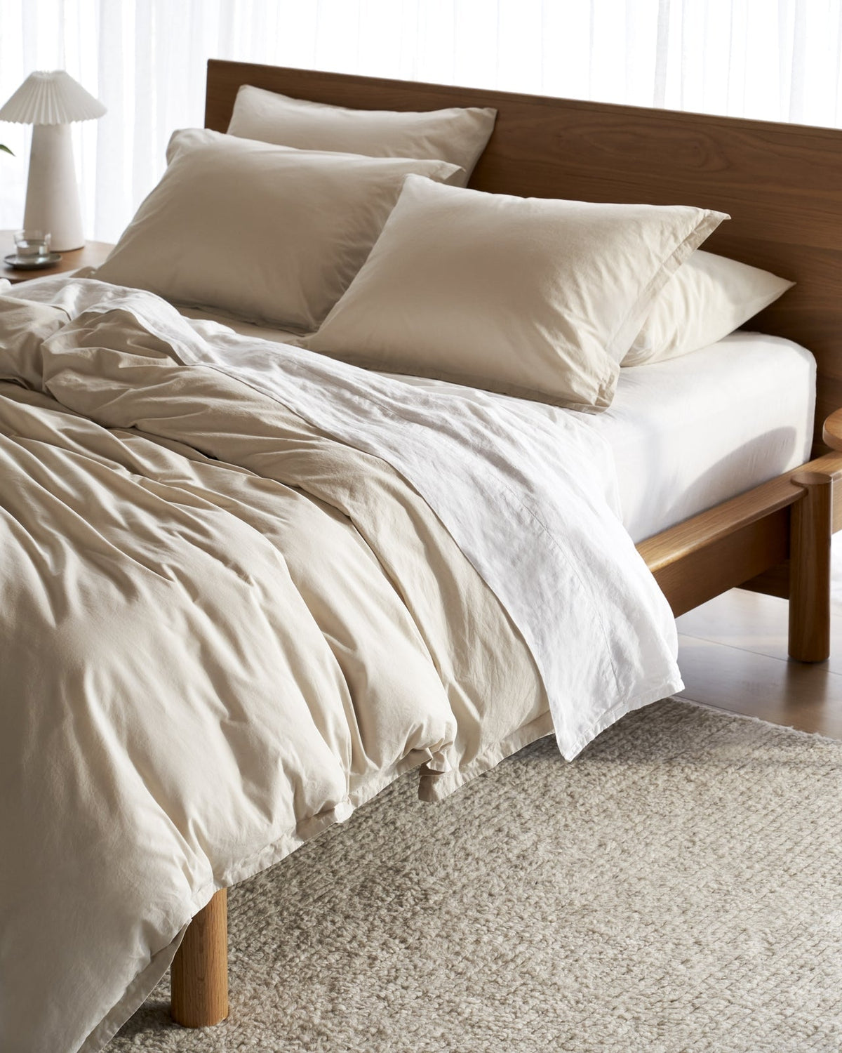 Percale Duvet Cover Set - Bone K/CK - Image 2
