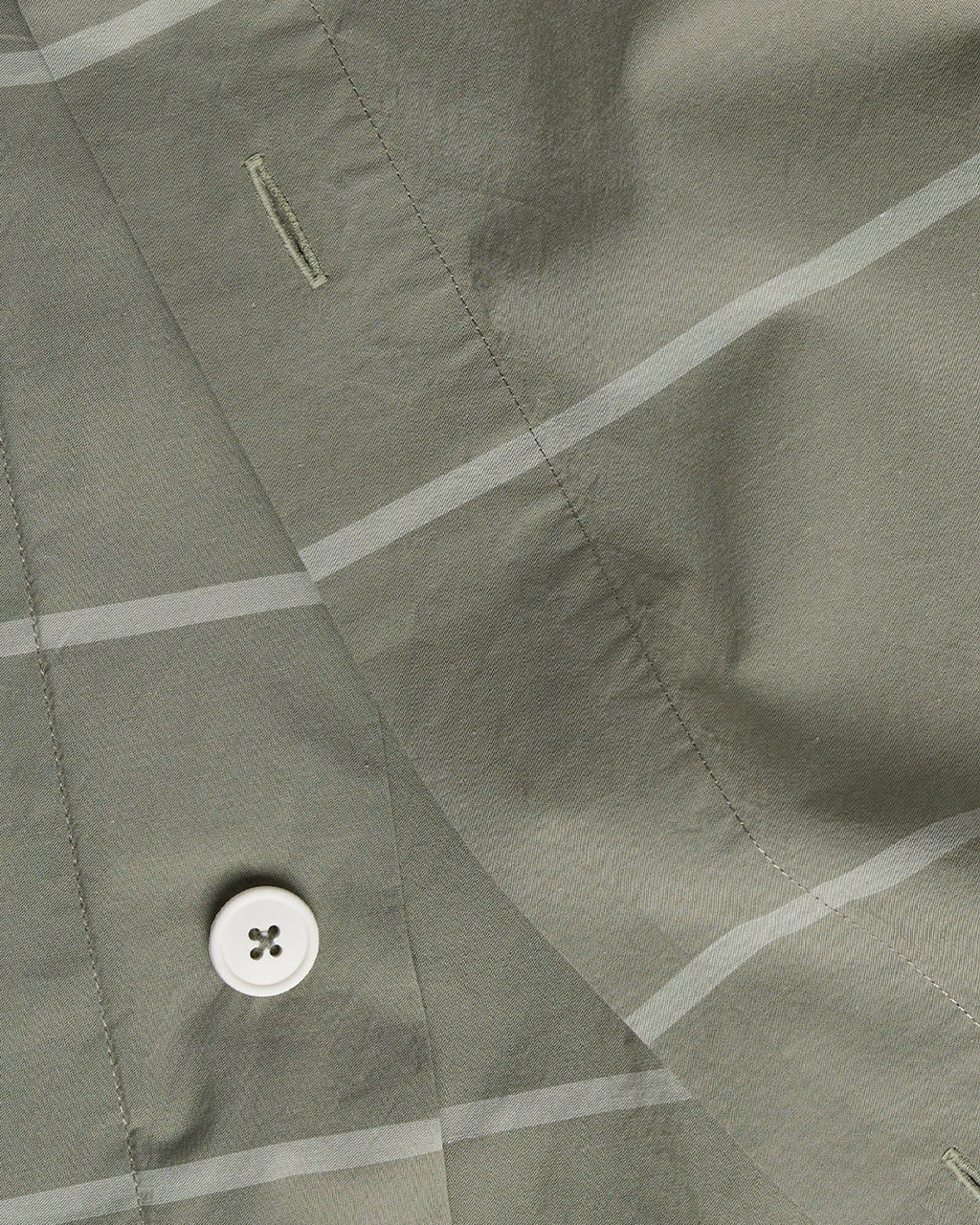 Percale Duvet Cover Set - Moss Stripe F/Q - Image 3
