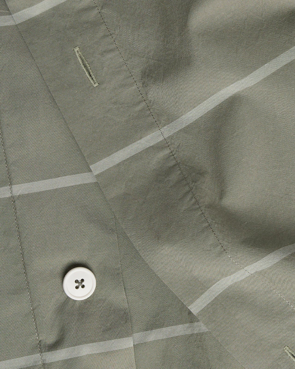 Percale Duvet Cover Set - Moss Stripe F/Q - Image 3