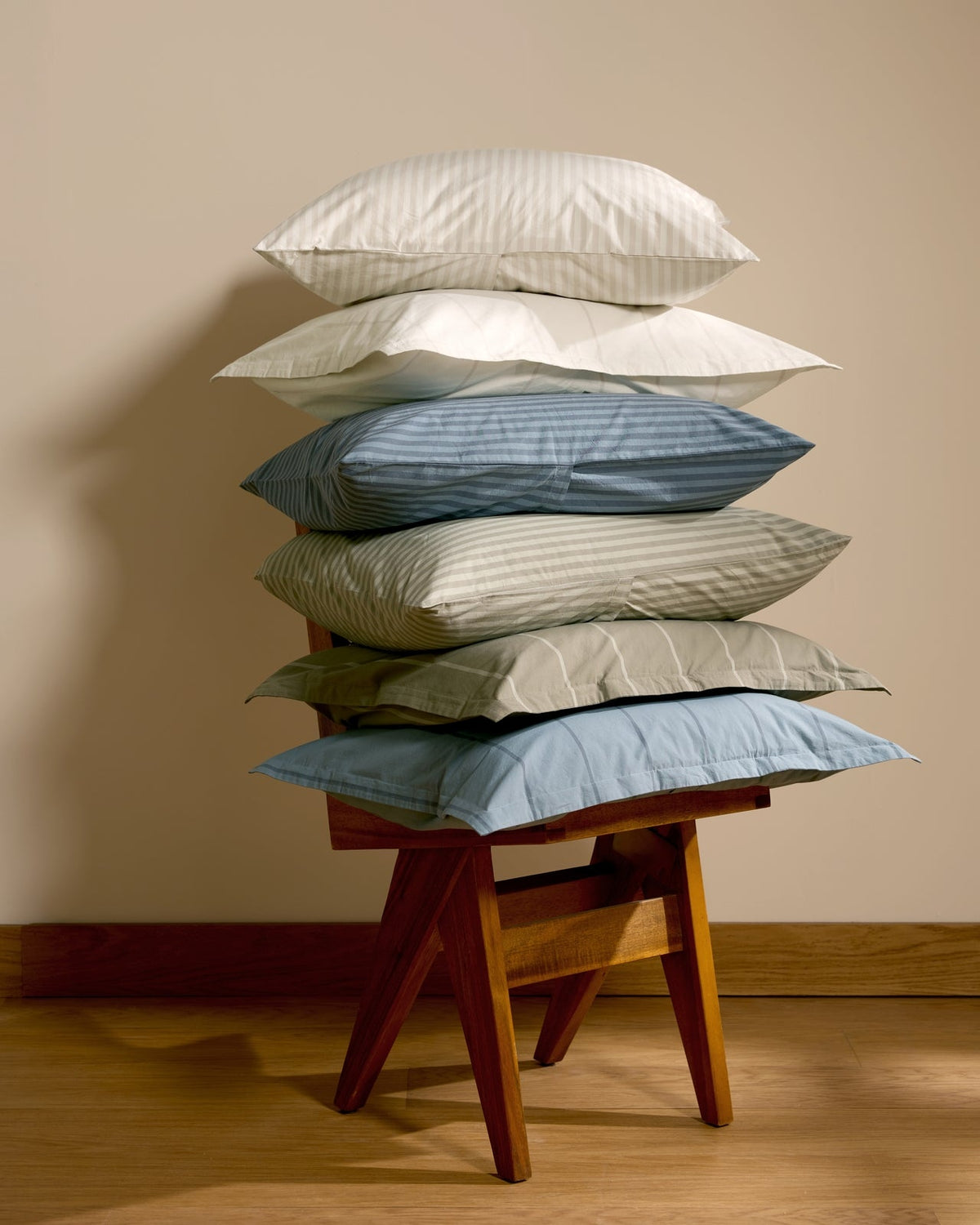 Percale Pillowcase Set (Bone Stripe) - Image 4