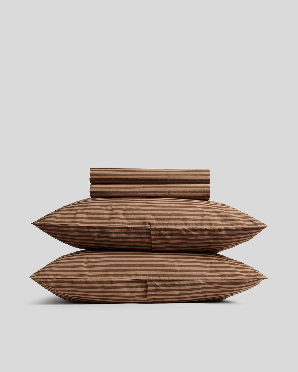 Percale Sheet Set - Adobe Stripe K/CK