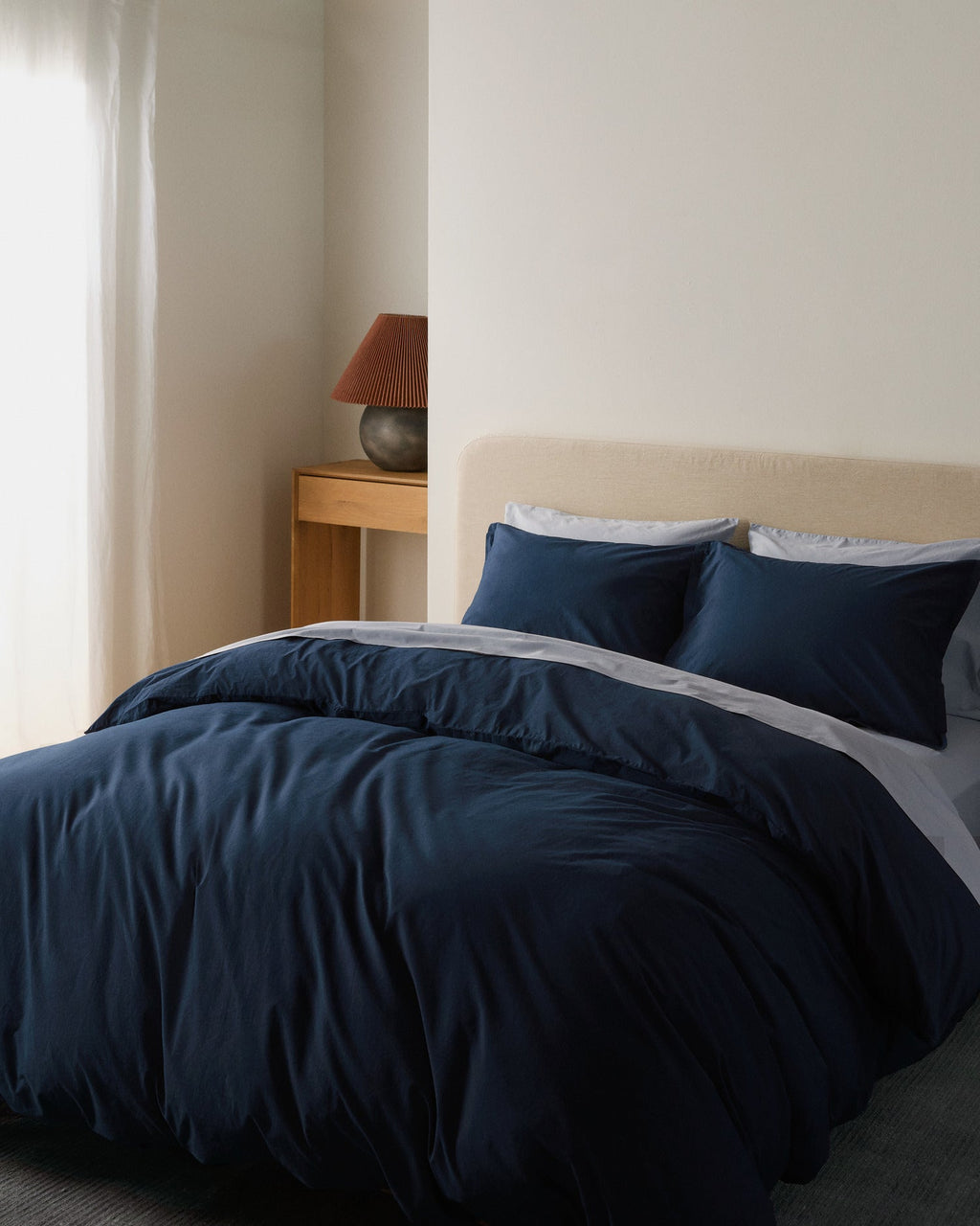 Percale Duvet Cover Set - Ink F/Q - Image 4