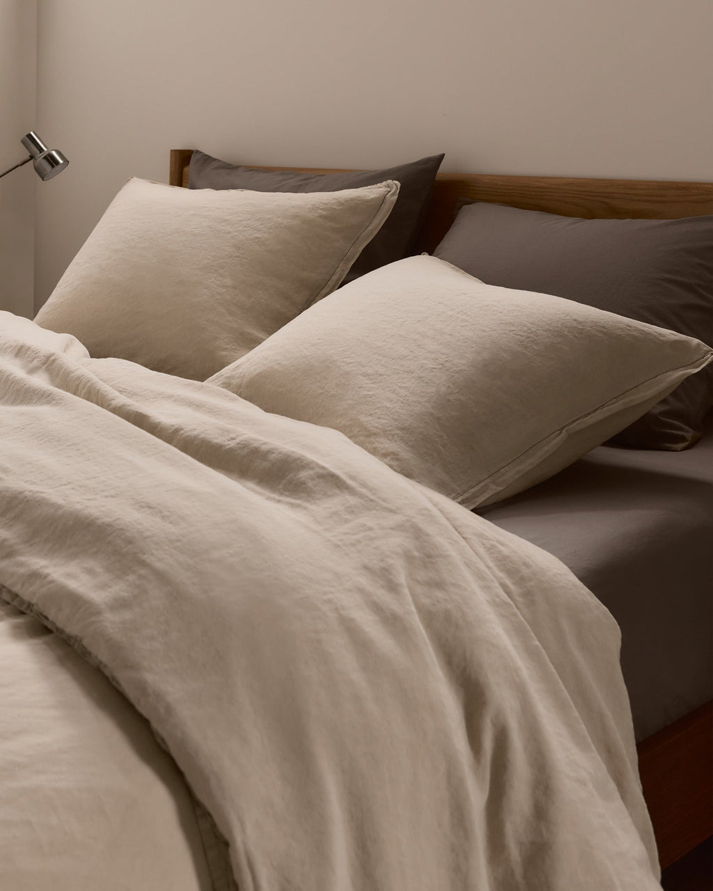 Linen Tencel Duvet Cover Set - Bone K/CK - Image 5