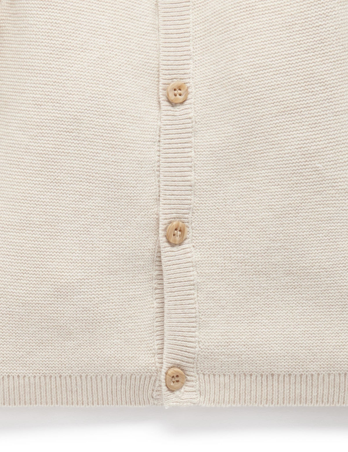 Purebaby Textured Cardigan - Wheat Melange, NB - Image 5