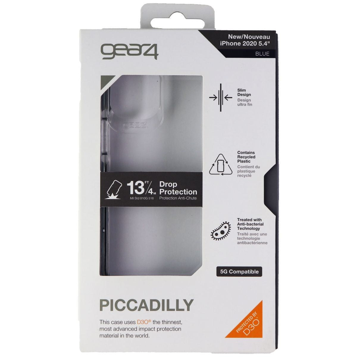 ZAGG Piccadilly Series Hardshell Case for Apple iPhone 12 mini - Clear/Blue - New - Image 4