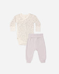 Quincy Mae Side Snap Bodysuit + Pant Set - Floret, 0-3M