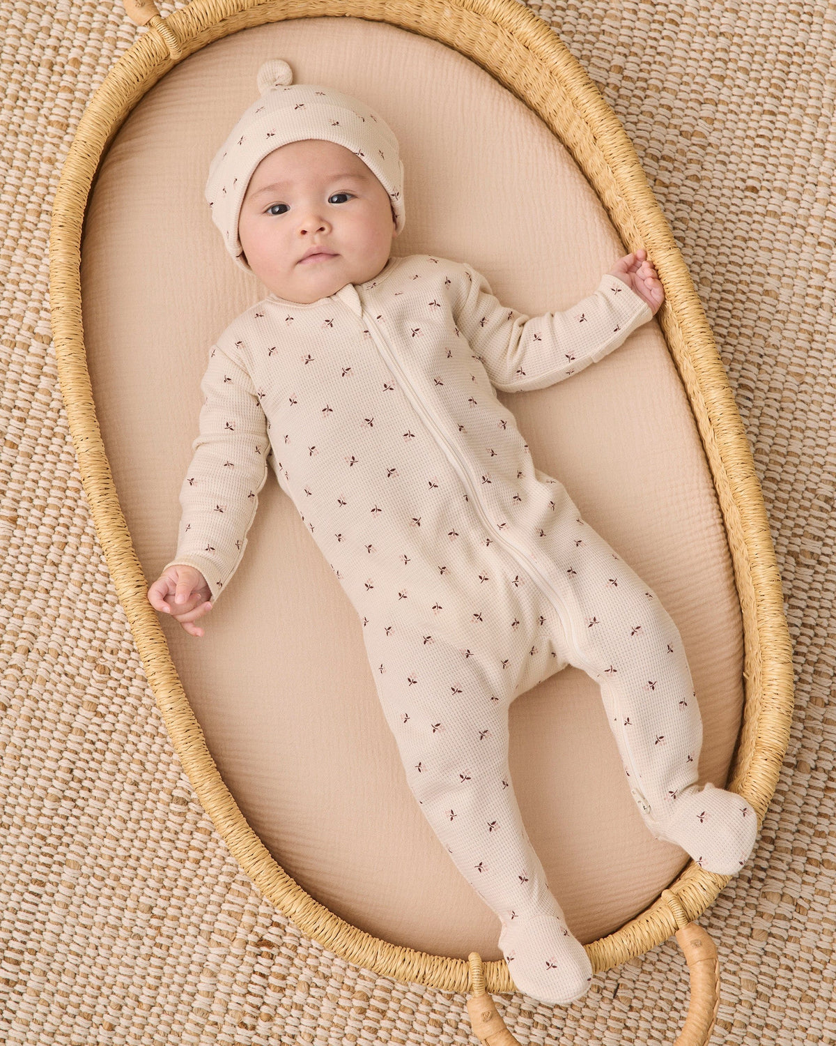 Quincy Mae Waffle Sleep Set - Fall Ditsy, 3-6M - Image 2