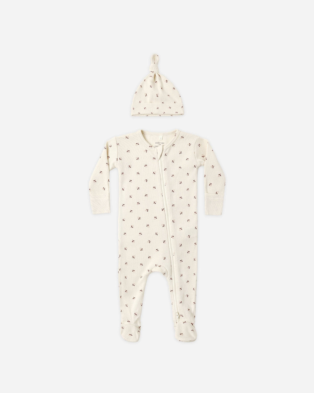 Quincy Mae Waffle Sleep Set - Fall Ditsy, 3-6M