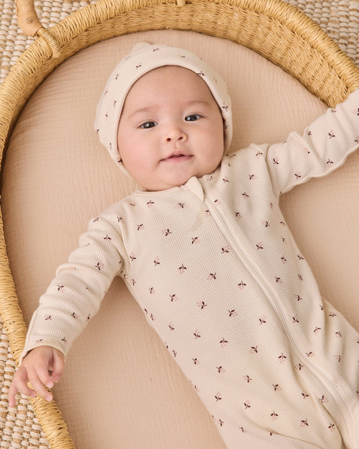 Quincy Mae Waffle Sleep Set - Fall Ditsy, 3-6M - Image 4