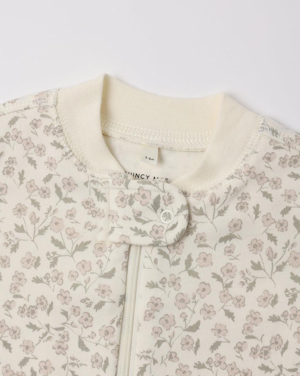 Quincy Mae Zip Long Sleeve Sleeper Footie - Floret, 3-6M - Image 5