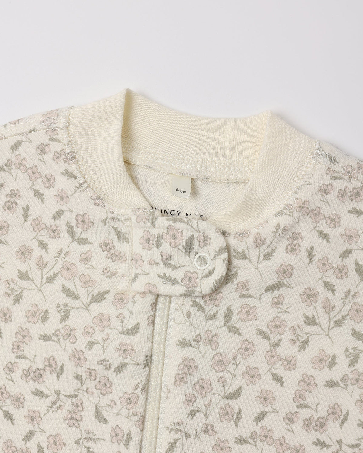 Quincy Mae Zip Long Sleeve Sleeper Footie - Floret, 3-6M - Image 5