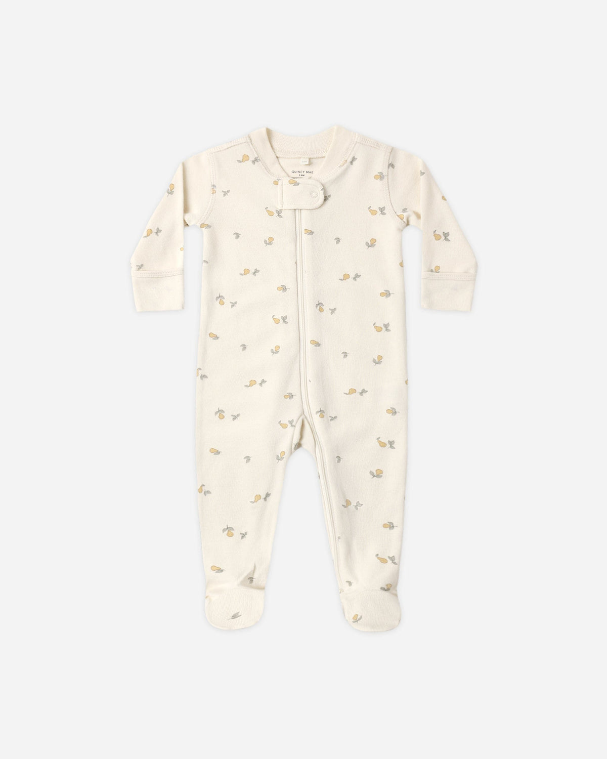 Quincy Mae Zip Long Sleeve Sleeper Footie - Pears, 0-3M