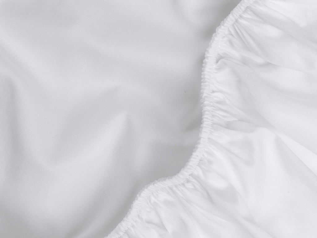 Sateen Fitted Sheet (White) - Image 3