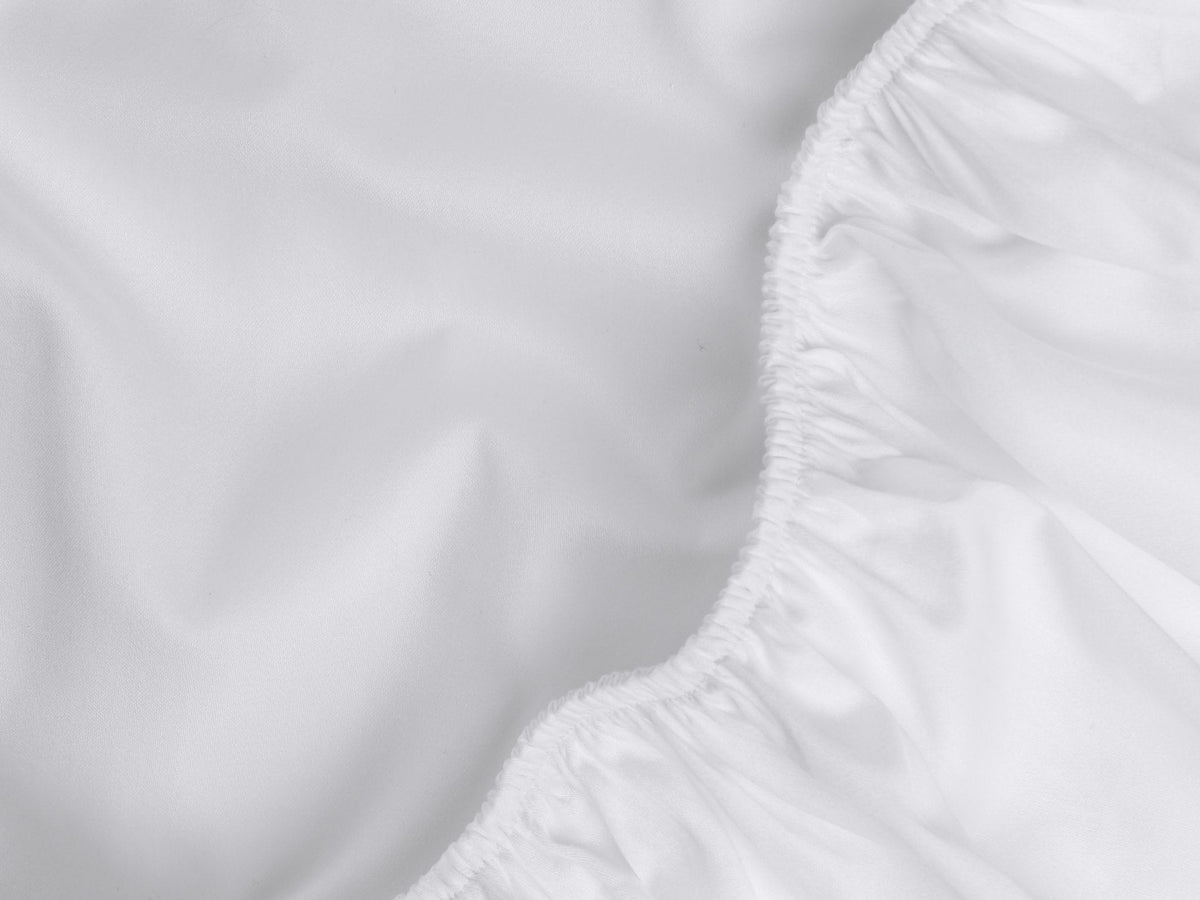 Sateen Fitted Sheet (White) - Image 3