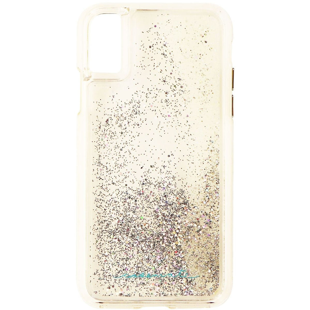 Case-Mate Waterfall Series Liquid Glitter Case for iPhone Xs & X - Clear/Silver - New
