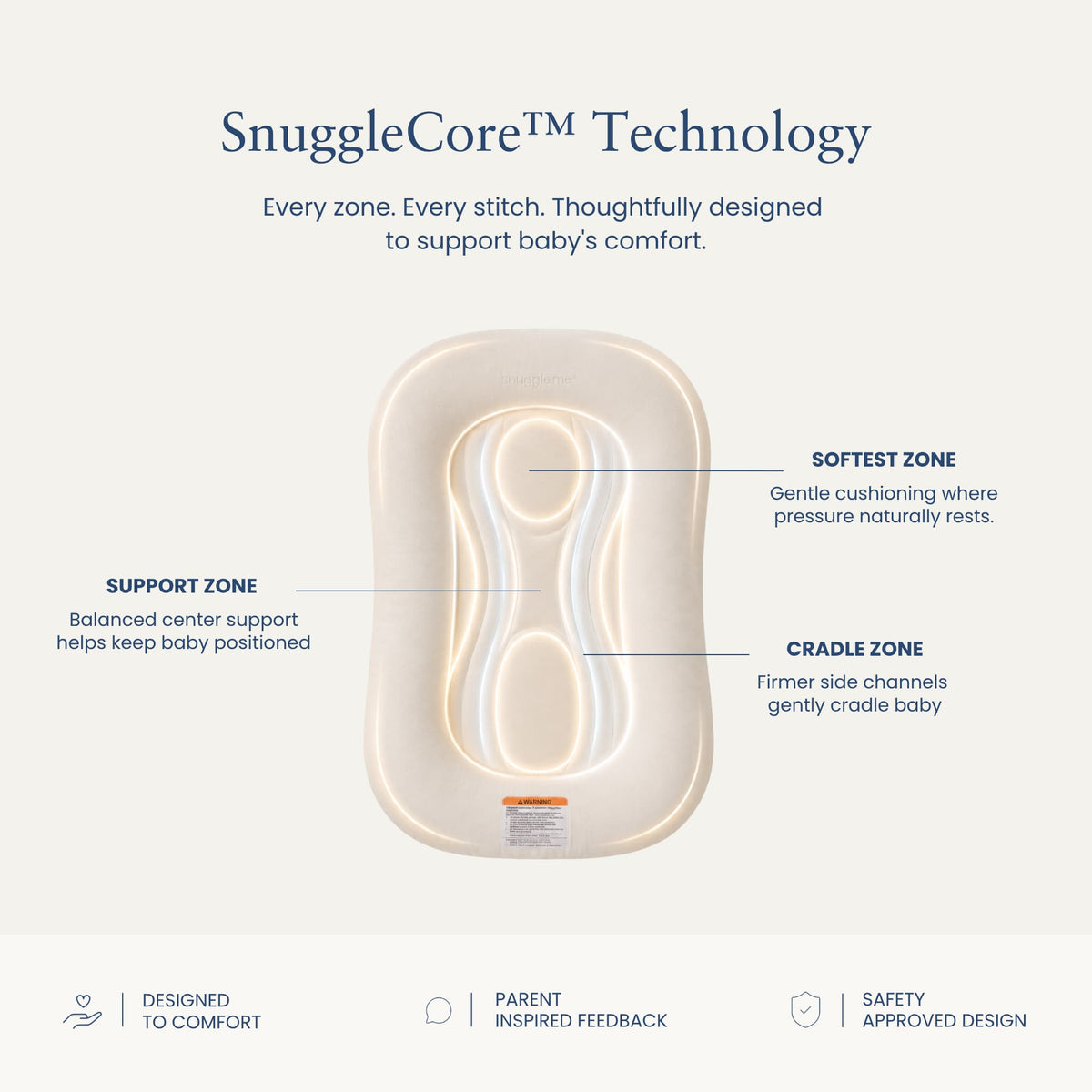 Snuggle Me Infant Lounger Wave - Birch - Image 2