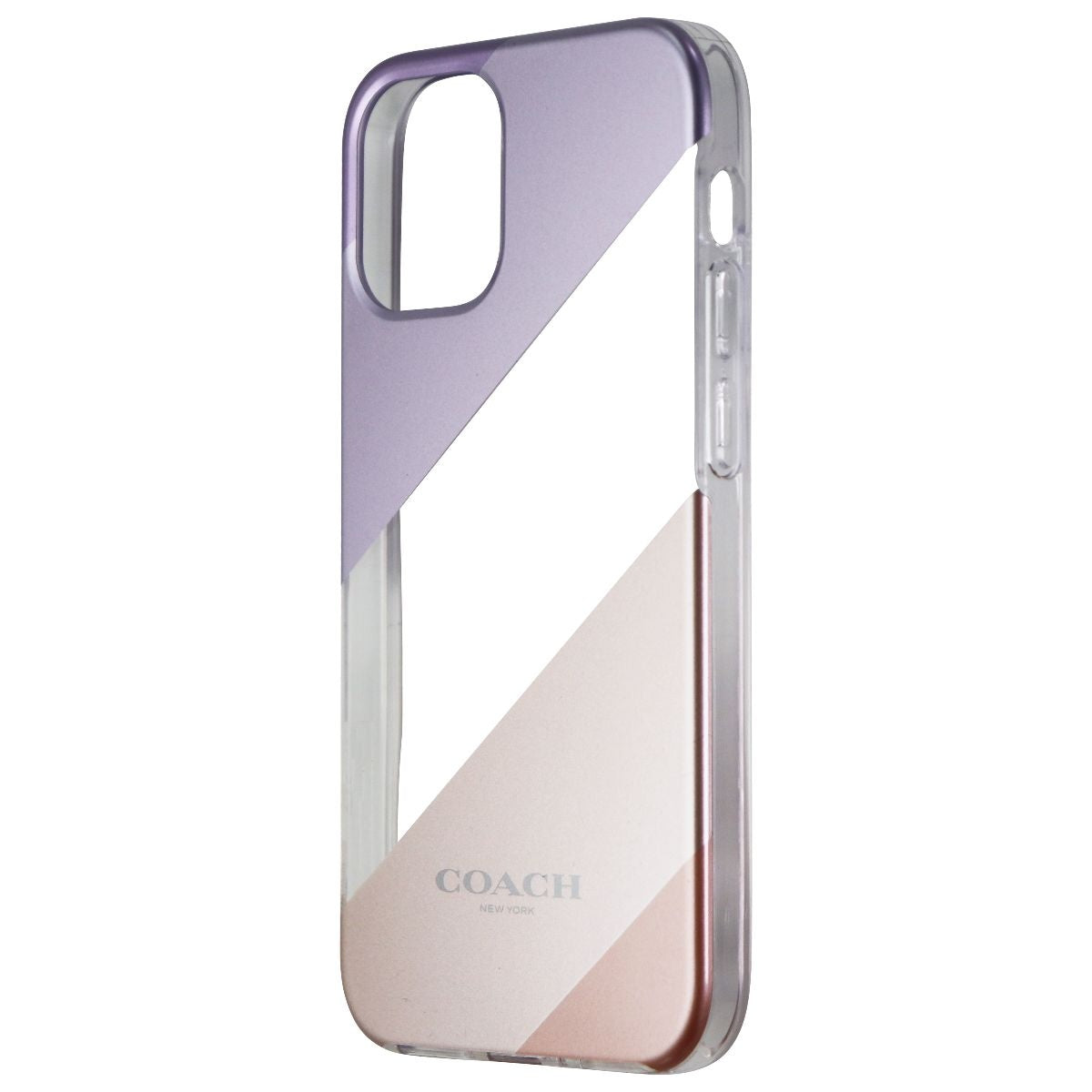 Coach Protective Case for iPhone 12 mini - Diagonal Stripe Metallic Pink/Purple - New