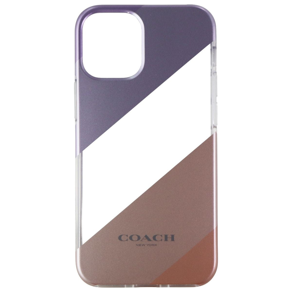 Coach Protective Case for iPhone 12 mini - Diagonal Stripe Metallic Pink/Purple - New - Image 2