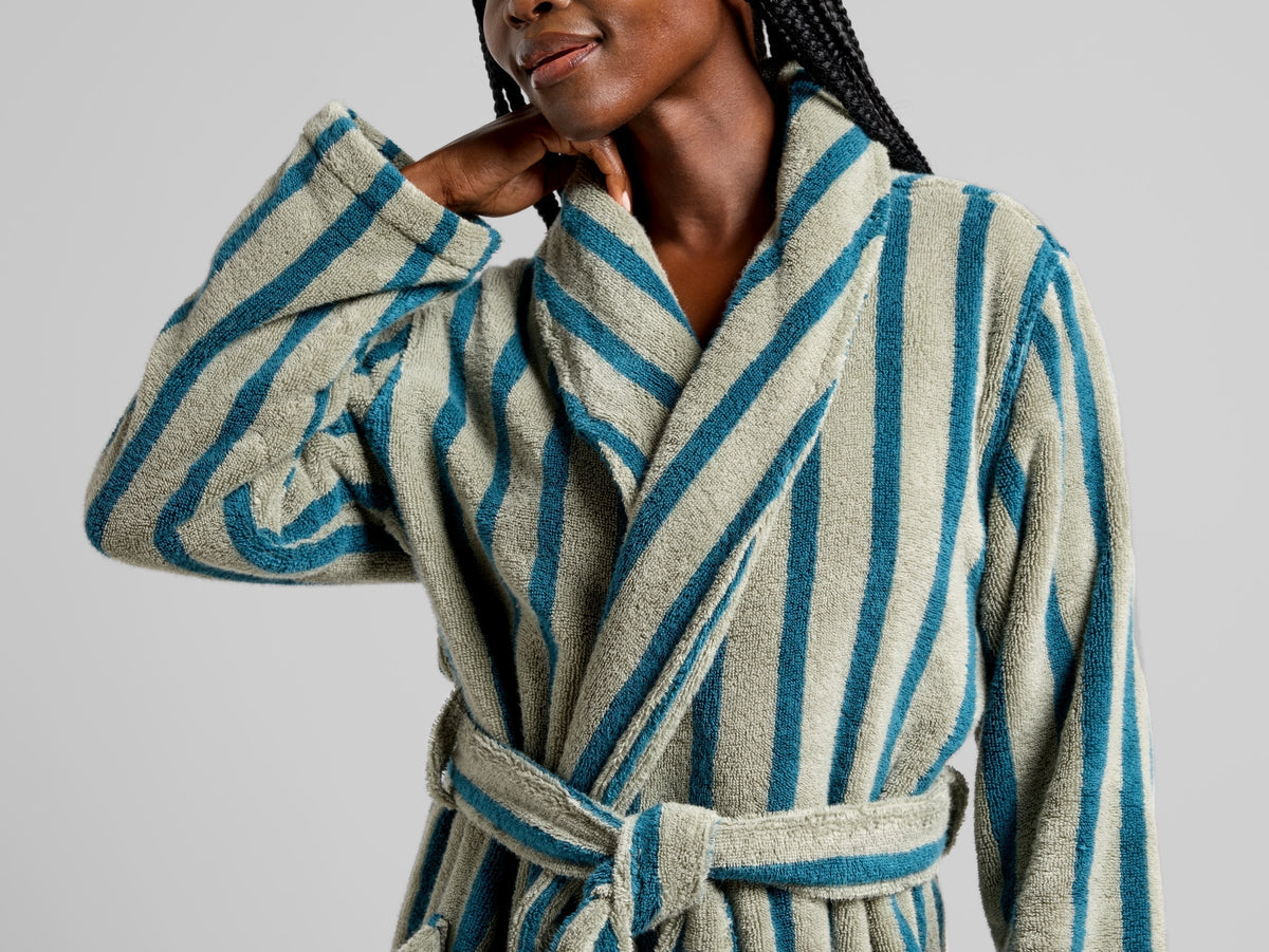 Terry Stripe Robe - FINAL SALE (Moss and Peacock) - Image 4