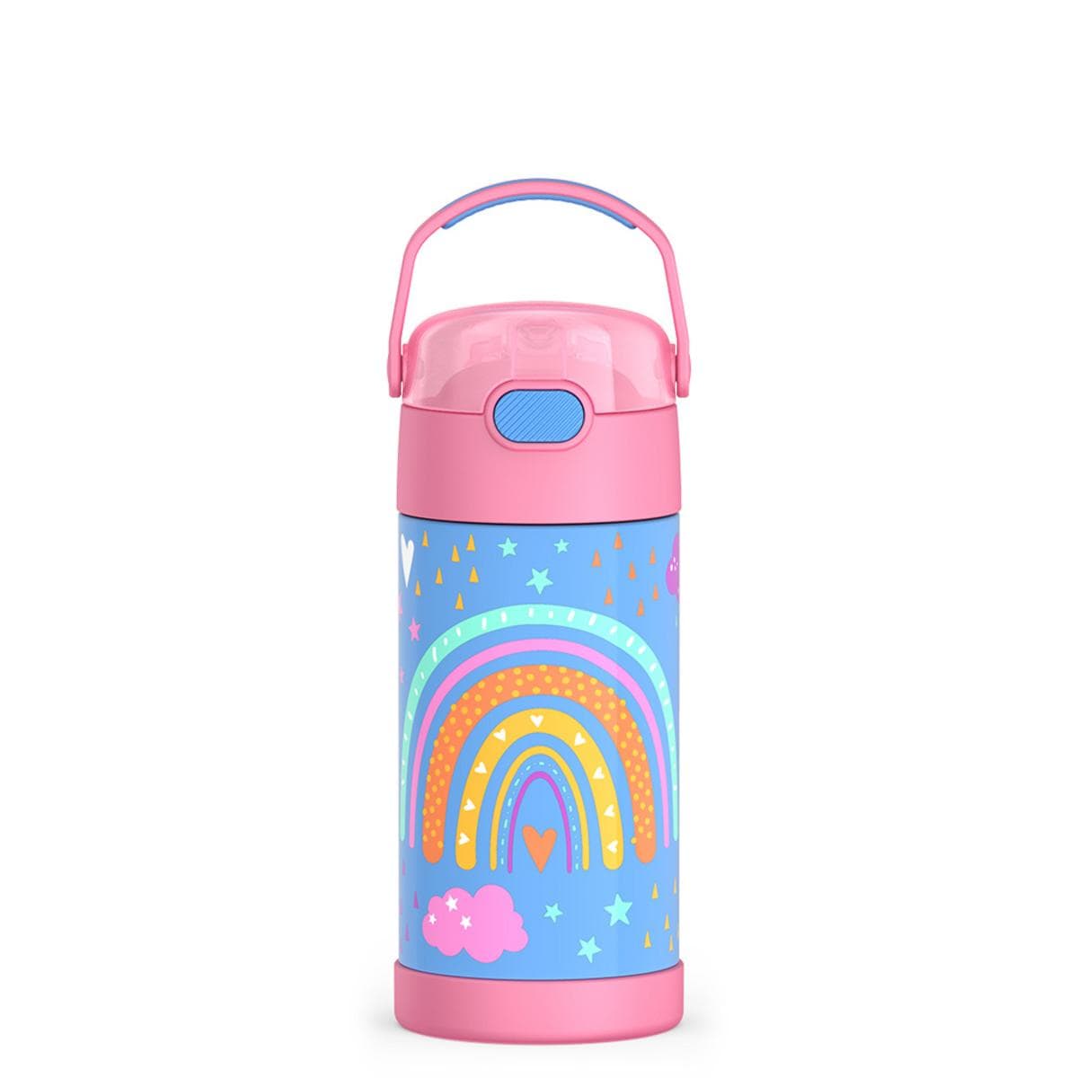 Thermos FUNtainer Vacuum Insulated Stainless Steel Straw Water Bottle 12oz - Rainbow Dreams - Image 2