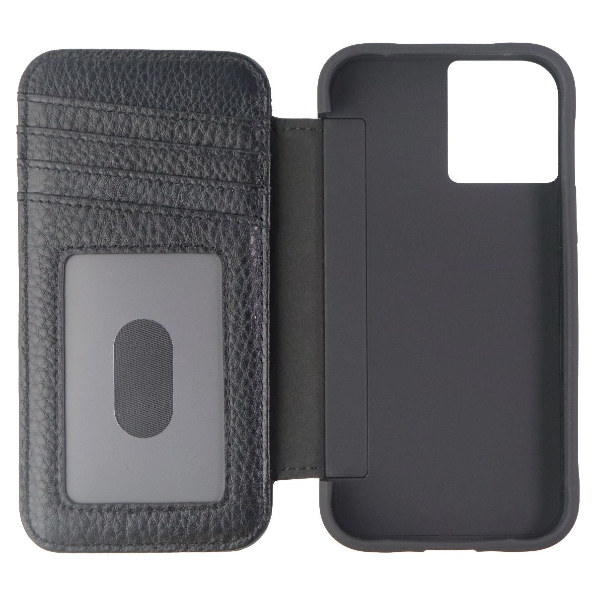 Case-Mate Tough Wallet Folio Case for Apple iPhone 12 Mini - Black Leather - New - Image 3
