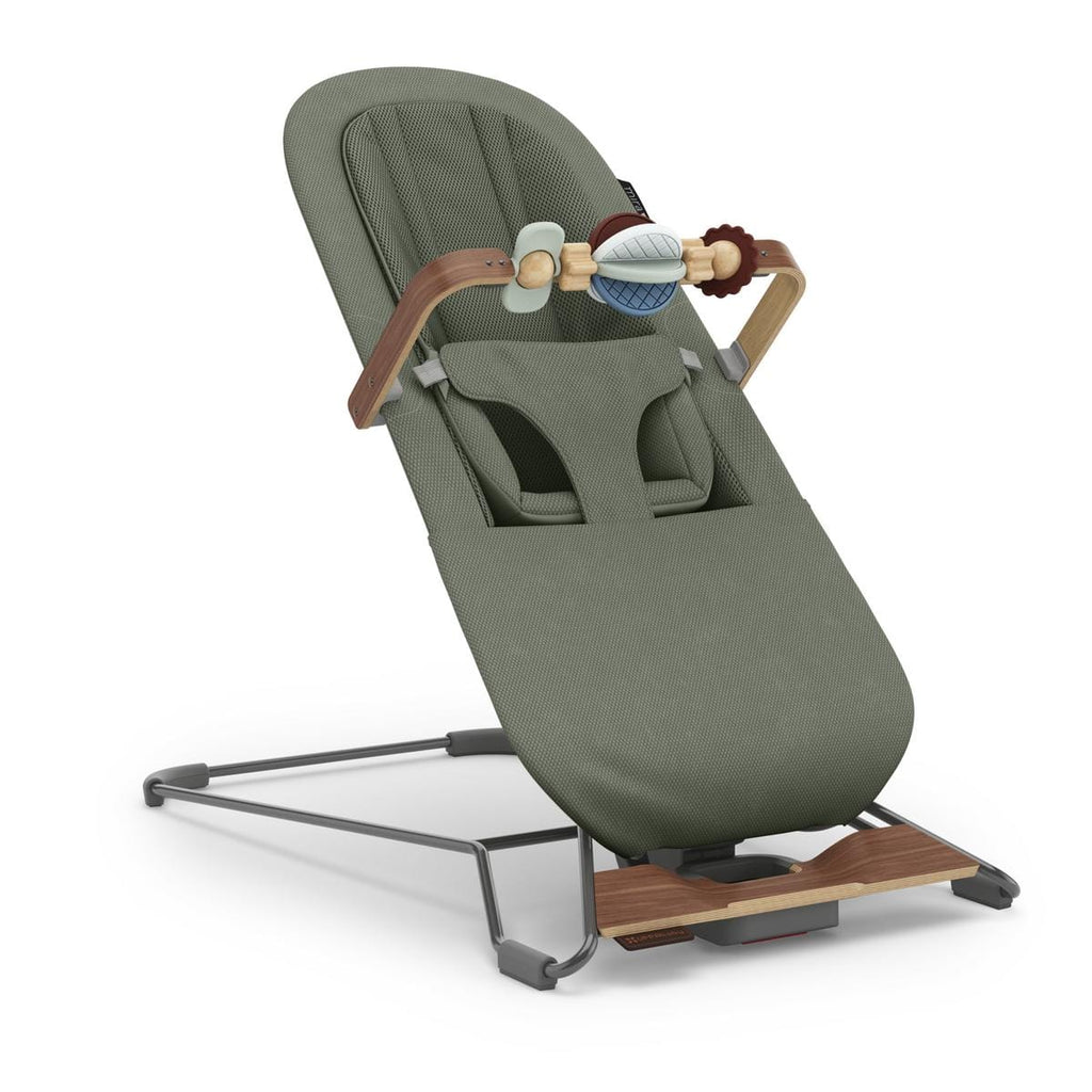 UPPAbaby Mira 3-in-1 Bouncer - Maddie Green Soft Knit (Grey Shine / Walnut Wood)
