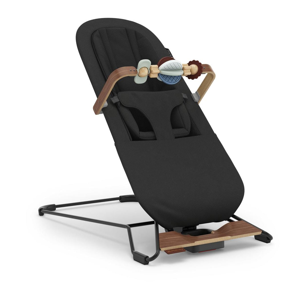 UPPAbaby Mira 3-in-1 Bouncer - Mason Black Soft Knit (Black Matte / Walnut Wood)