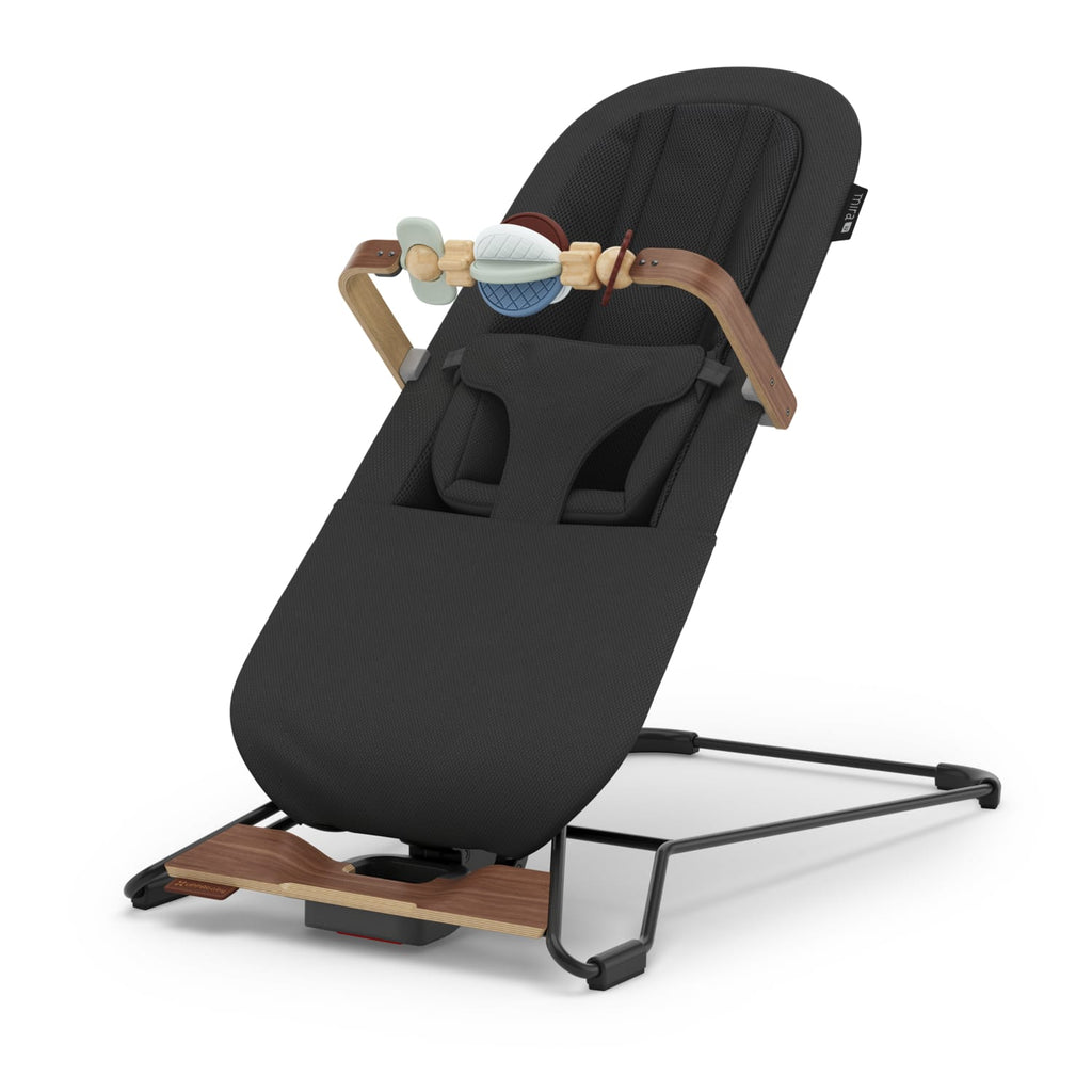 UPPAbaby Mira 3-in-1 Bouncer - Mason Black Soft Knit (Black Matte / Walnut Wood) - Image 3