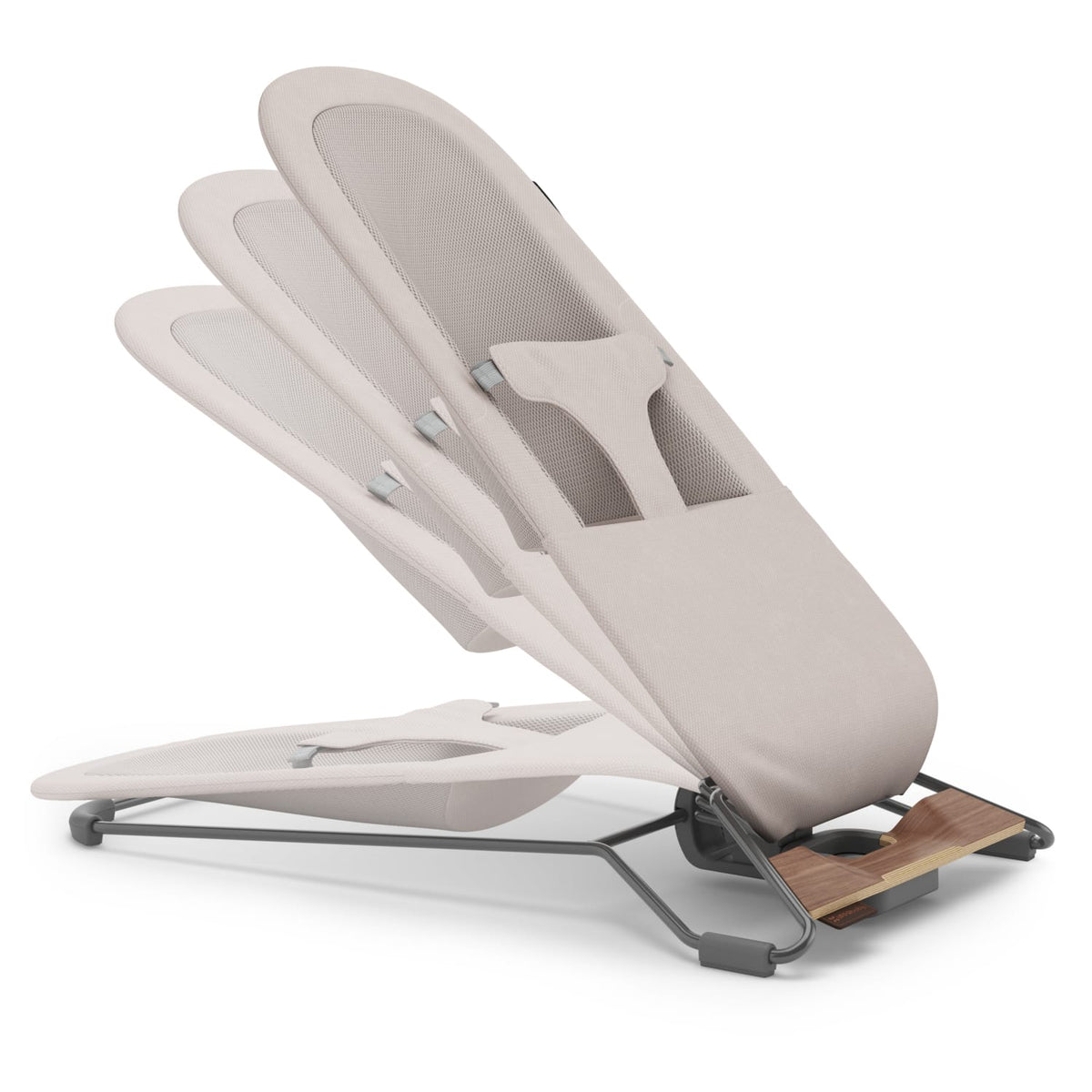 UPPAbaby Mira 3-in-1 Bouncer - Townsend Beige Soft Knit (Grey Shine / Walnut Wood) - Image 8
