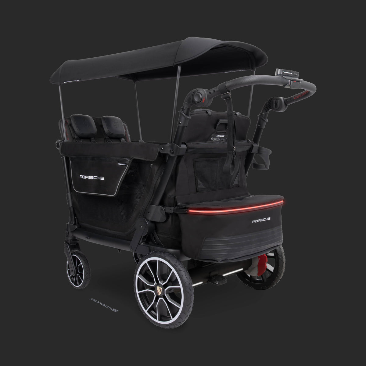 WonderFold L4 Quad (4 Seater) Stroller Wagon with Electric Wheels - Porsche - Image 11