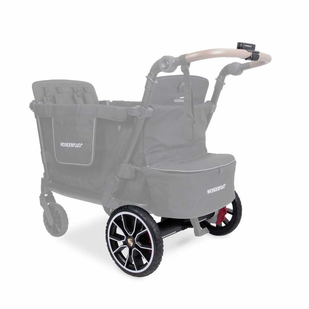 WonderFold L4 Quad (4 Seater) Stroller Wagon with Electric Wheels - Porsche - Image 15